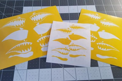 Vintage Military Aircraft Teeth Stencils