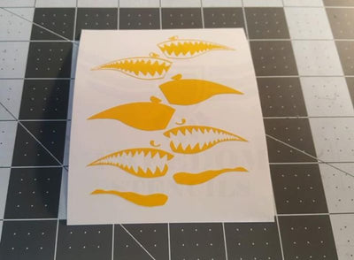 Vintage Military Warplane Teeth Stencils