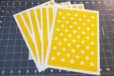 American Flag Rifle Stencil for DuraCoat and Cerakote