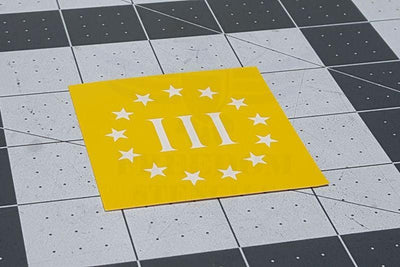3% Logo Stencil from Freedom Stencils