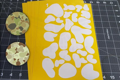 Auscam (Dpcu) Camouflage Stencil Kit Stencils