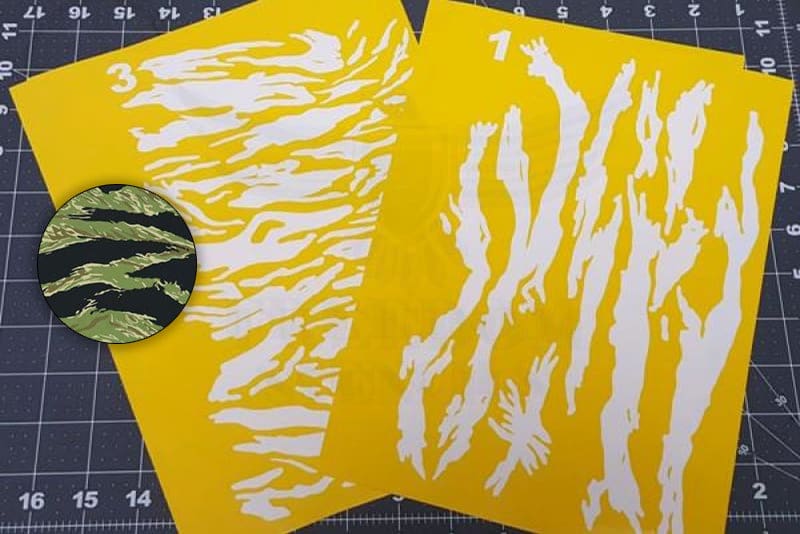 Tiger Stripe Camo Stencil VIETNAM Tiger Stripe Stencil Pack For