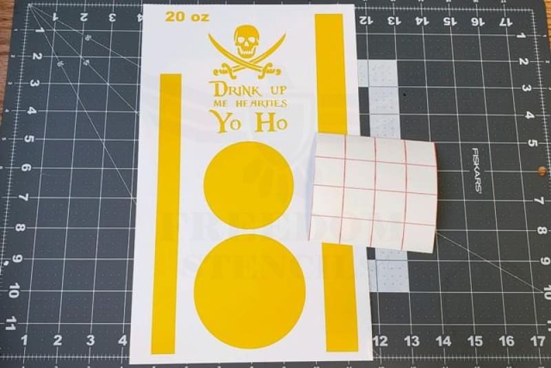 Pirate Tumbler Cup Stencils