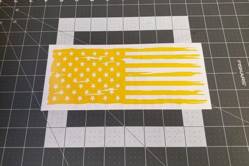 American Flag Tattered Pistol Slide Stencil Stencils