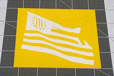 3% Flag Waving Stencil by Montactical