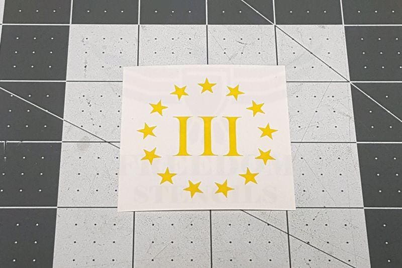 3% Logo Stencil by Montactical