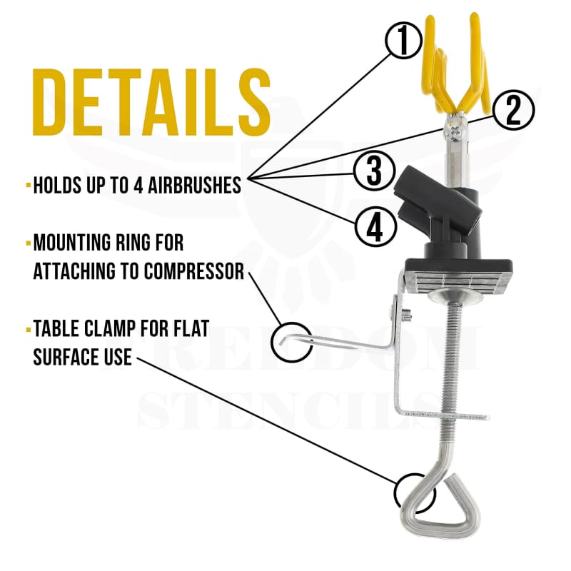 Master Airbrush® Brand Universal Clamp-on Airbrush Holder. Holds