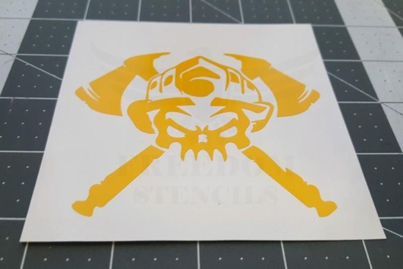 Fireman Skull Stencil from Freedom Stencils