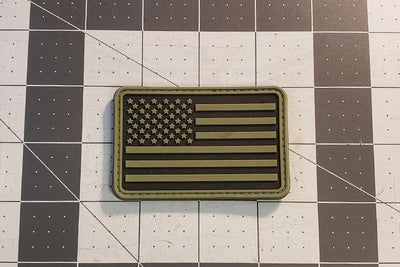 American Flag Pvc Patch Green Patches