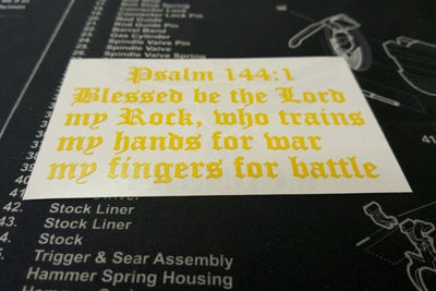 Psalm 144 Stencil for Cerakote and DuraCoat