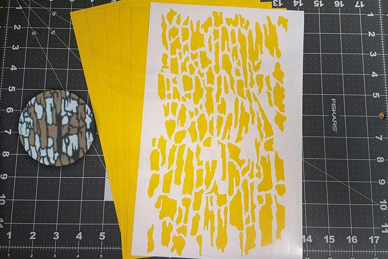 Tree Bark Camouflage Stencil Kit Stencils