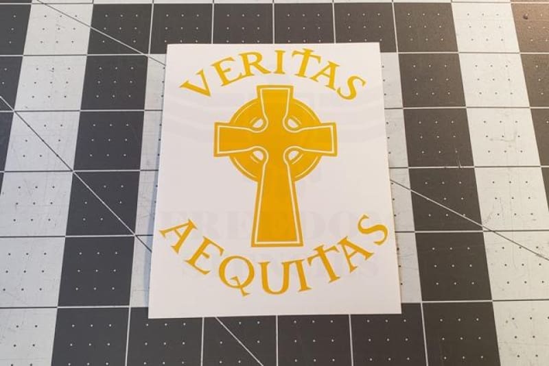 Veritas Aequitas Cross Stencil